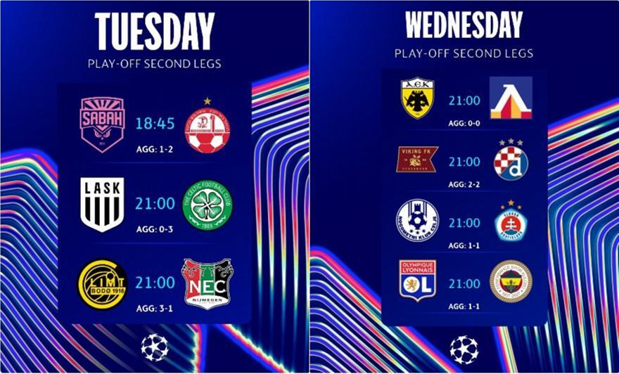 Champions League: Βγαίνουν οι τρεις πρώτοι για την League Phase thumb