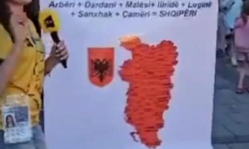 Πρόκληση: Εμφάνισαν χάρτη της Μεγάλης Αλβανίας με... Κέρκυρα, Ιωάννινα και Γρεβενά! thumb