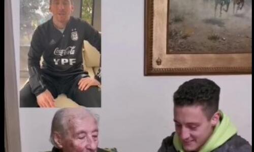 Συγκινητικό! Ο Μέσι έστειλε βίντεο στον 100χρονο θαυμαστή του (vids) thumb