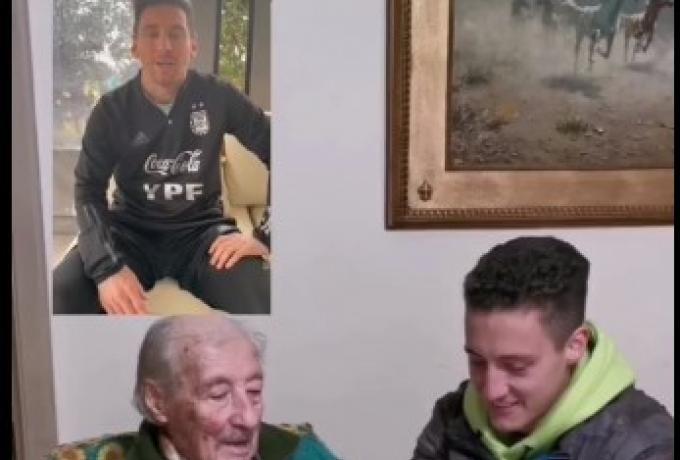 Συγκινητικό! Ο Μέσι έστειλε βίντεο στον 100χρονο θαυμαστή του (vids) thumb