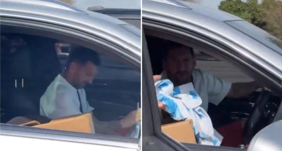 Υπερτυχερός οπαδός σταμάτησε σε φανάρι δίπλα από τον Μέσι και πήρε αυτόγραφο (βίντεο) thumb