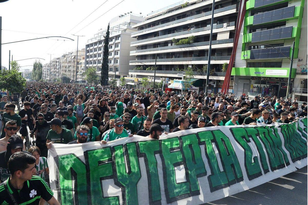 Παναθηναϊκός: 8.000 κόσμος στο συλλαλητήριο των οργανωμένων κατά του Αλαφούζου thumb