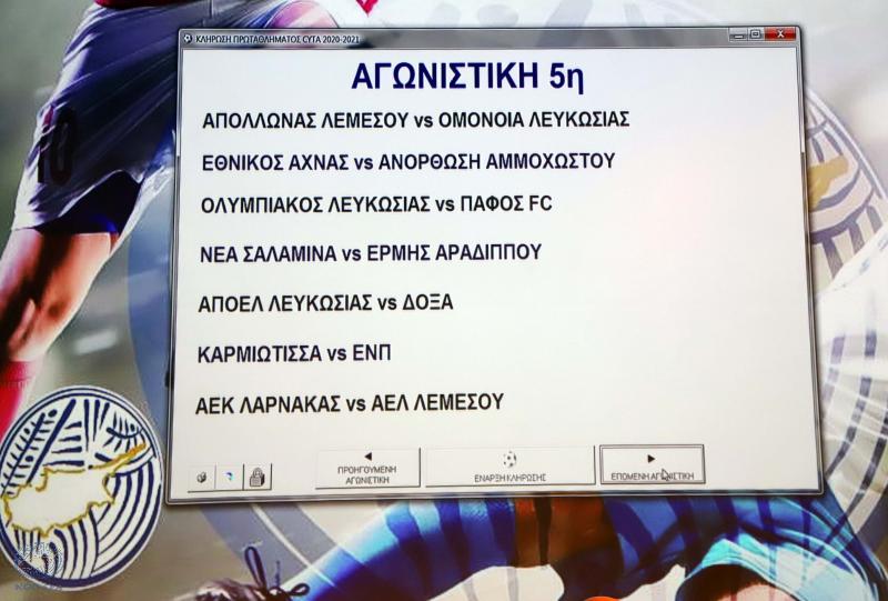Το πρόγραμμα της 5ης αγωνιστικής, αναβολή στο Απόλλων-Ομόνοια thumb